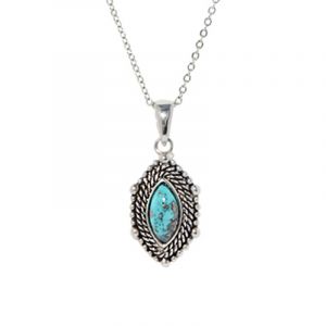 Amazonia - Pendentif &Aacute;anikaab en Argent massif & Turquoise 1 ct