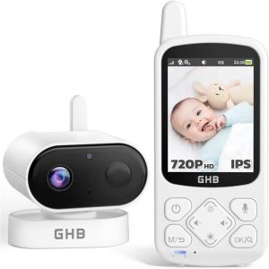 Ghb Babyphone Cam&eacute;ra B&eacute;b&eacute; Hd 720p - Vision Nocturne, &Eacute;cran Ips 2,8", Vox Audio Bidirectionnel, Temp&eacute;rature & Berceuses.