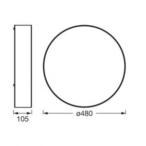 Ledvance Orbis Paris Plafond Light 480 mm, beige, 3xe27 sockets, peut &ecirc;tre &eacute;quip&eacute; d'une lampe intelligente, design moderne de haute qualit&eacute;, avec &eacute;cran de tissu, adapt&eacute; aux int&eacute;rieurs, rond IP20