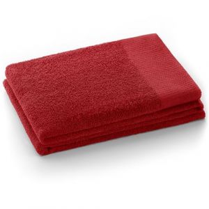 AmeliaHome Serviette de Bain 100% Coton absorbante Rouge fonc&eacute; 70 x 140 cm