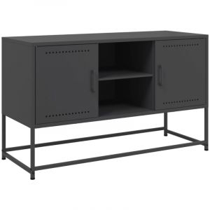 VidaXL Buffet haut noir 36x39x123 cm acier, buffet, placard, armoire latérale, armoire, armoire de rangement, armoire haute, meuble de salon