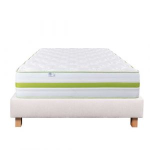 Image de Ensemble Matelas 160x200 cm, Rêverie, 30 cm, mémoire de forme, ferme, face été/hiver + sommier beige ep20cm