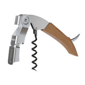 Tire-bouchon professionnel deux temps KOALA TITAN - Acier inoxydable, double levier brevet&eacute;, ouvre-bouteille de vin sommelier r&eacute;sistant et ergonomique, finition bois