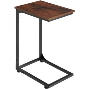 Image de TecTake Table d&rsquo;appoint Erie 40x30x63cm - Table d&rsquo;appoint de style industriel, table basse, table de canap&eacute; - bois fonc&eacute; industriel