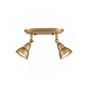 Image de Dar Lighting Spot Nathaniel Laiton Vielli 2 ampoules 17cm