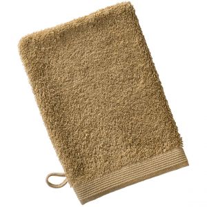 Lot de 2 gants de toilette CAROLINE 15x21 marron caramel