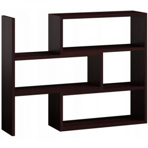 &Eacute;tag&egrave;re Murale IREK Weng&eacute; - Meuble de rangement &agrave; 4 niveaux - 80-145 x 28 x 110 cm