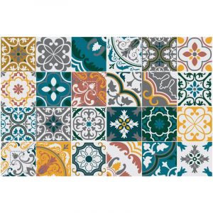 Atmosphera Tapis décoratif en Vinyle 50 x 75 cm - Multicolore