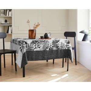 Nydel Nappe DOMINO Noir Jh taffeta froisse Imprimé