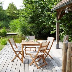Wilsa Garden Salon de jardin structure carré Acacia T4+C4