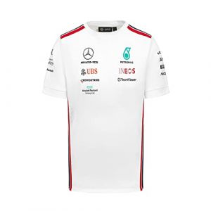T-shirt - MERCEDES AMG PETRONAS - Officiel - Blanc - Manches courtes - Respirant
