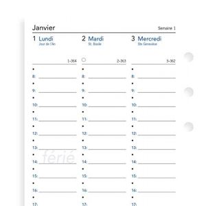 Filofax Lot Recharge 2023 Verticale Personal Français 1 semaine sur 2 pages + Index Adhésif Blumie