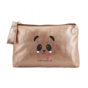 Image de Porte monnaie Taperso personnalisable dore motif panda et coeur