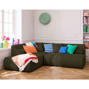 Onyx - canapé modulable d'angle gauche - 5 places - en tissu mailles 3D - Vert