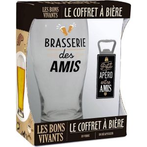 Ruedelafete Coffret Verre Bière BRASSERIE DES AMIS + Décapsuleur