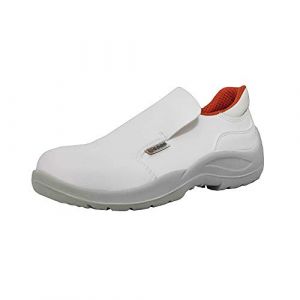 Base Protection Cloro Chaussure de S&eacute;curit&eacute; pour Hommes et Femmes, Blanc et Orange, Taille 41