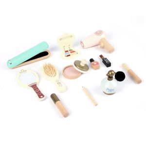 Jeu kit de maquillage et accessoires en bois pour enfants