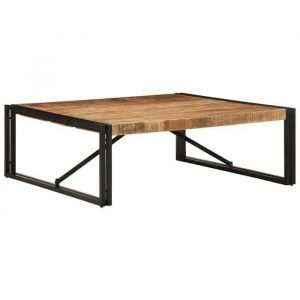 VidaXL Table basse 100x100x35 cm bois de manguier massif brut