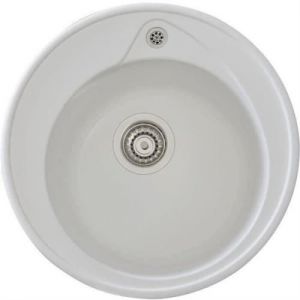 STRADOUR Evier a encastrer RONDA en SMC BLANC UNI 17 1 bac dim. 49 cm vidage manuel