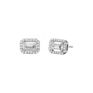 Michael Kors Boucles d'oreilles &agrave; fermoir &agrave; poussette BRILLIANCE MKC1724CZ040 925 Argent