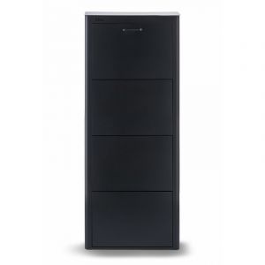 Don hierro Meuble à chaussures KIBO 4 Compartiments, couleur blanc, noir ou sable Noir