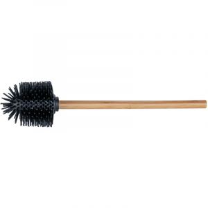 Wenko Brosse wc en silicone, brosse de rechange pour wc avec manche en bambou et tête interchangeable en silicone pour un nettoyage hygiénique des