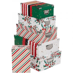 Lot de 6 Bo&icirc;tes de rangement coins en m&eacute;tal d&eacute;co Lutin