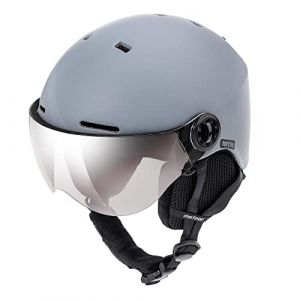 Meteor Casque de ski FALVEN - Lunettes int&eacute;gr&eacute;es - Syst&egrave;me Air Flow - L - Gris