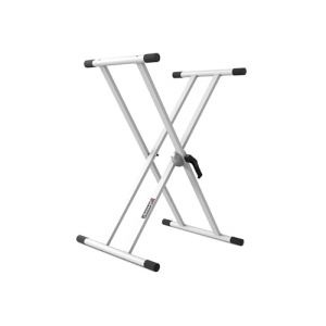 Audibax Onyx 130 White - Support pour Clavier à Ciseaux Double - Support pour Clavier de Musique Électronique - Réglage Easy Lock Ball Joint - Charge 50 kg - Pour Claviers à 61, 76 et 88 Touches