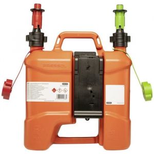 Pressol Jerrycan poly&eacute;thyl&egrave;ne &agrave; double compartiments 5L et 3L + &eacute;tui &agrave; outils