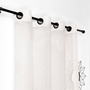 Homemaison Voilage uni Saphir Ecru 145 x 240 cm - Ecru