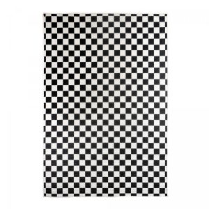 Tapis extérieur, kilim reversible motif damier EX1 dalma 200x290 noir et blanc