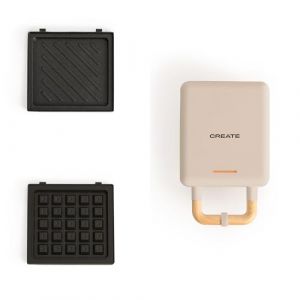 STONE STUDIO - Appareil &agrave; croque-monsieur, grill et gaufrier &agrave; plaques interchangeables