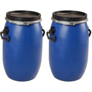 Multitanks Lot de 2 fûts de 30L PEHD à ouverture totale pour produits chimiques et alimentaires