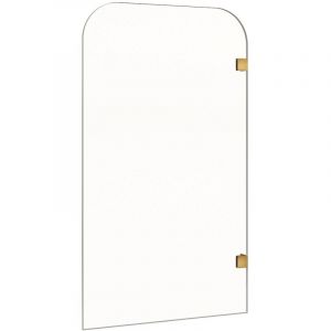 Pare baignoire r&eacute;versible aux angles arrondis - Dor&eacute; - 80 x 140 cm - TIMOUR