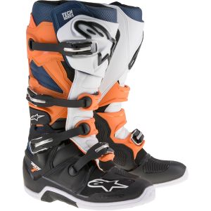 Image de Alpinestars Tech 7 noir/orange/blanc/bleu - Bottes cross