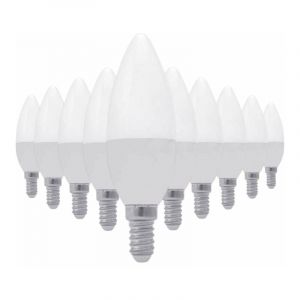 Ampoule E14 LED 8W 220V C37 180° - Pack de 10 / Blanc Chaud -