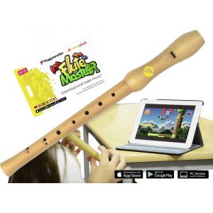 Image de Voggenreiter Flute Master (App) + Recorder made from Harewood with Baroque Fingering