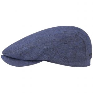 Stetson Casquette Plate d´Été Belfast Homme - Made in The EU en Lin Gavroche avec visière Printemps-été - 56 cm Bleu