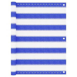 Image de Écran de balcon brise pare vue protection confidentialité 75 x 400 cm PEHD bleu et blanc 02_0010121
