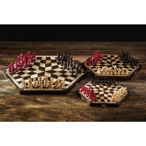 Jeu d'échecs pour trois joueurs - grand (54x47cm)