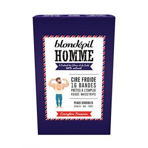 Blondépil Homme Cire froide 16 bandes peaux sensibles