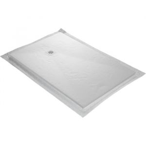 U TILE Receveur résine imitation pierre ardoise 185 x 90 cm avec natte étanc pré montée et siphon à 360° -