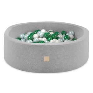 Piscine à Balles pour Bébé Enfants Chambre des Enfants MISIOO Ronde Coton Gris 90x30 cm 200 Balles: Vert/Menthe/Blanc Perle