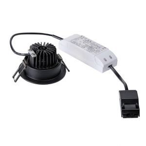 SLV New Tria Colonne murale cache-câble 68 Plafonnier LED Encastrable Rond 9 W COB 3000 K 38 degrés clip plumes Noir 114380