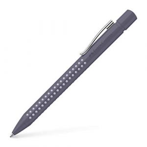 Faber-Castell Stylo à bille rétractable GRIP 2010, gris - Lot de 4