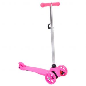 Image de VidaXL Scooter 3 roues d'enfants et guidon réglable en aluminium Rose