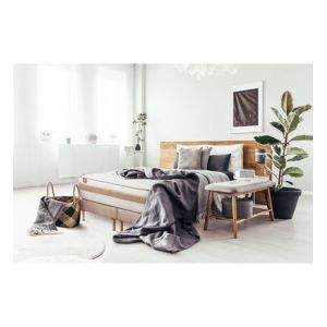 Ensemble Le Raffin&eacute; Ressorts ensac s et m&eacute;moire de forme Double sommiers Beige