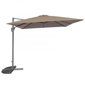 Gecko jardin Parasol d&eacute;port&eacute; 3x3 m Taupe