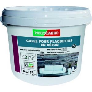 Colle plaquettes de parement int&eacute;rieur et ext&eacute;rieur b&eacute;ton Parexlanko poudre 15kg